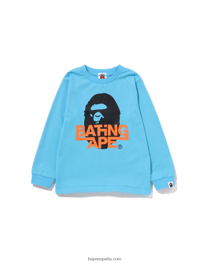 niños A Bathing Ape camiseta de cabeza 288PLL1510 cielo azul