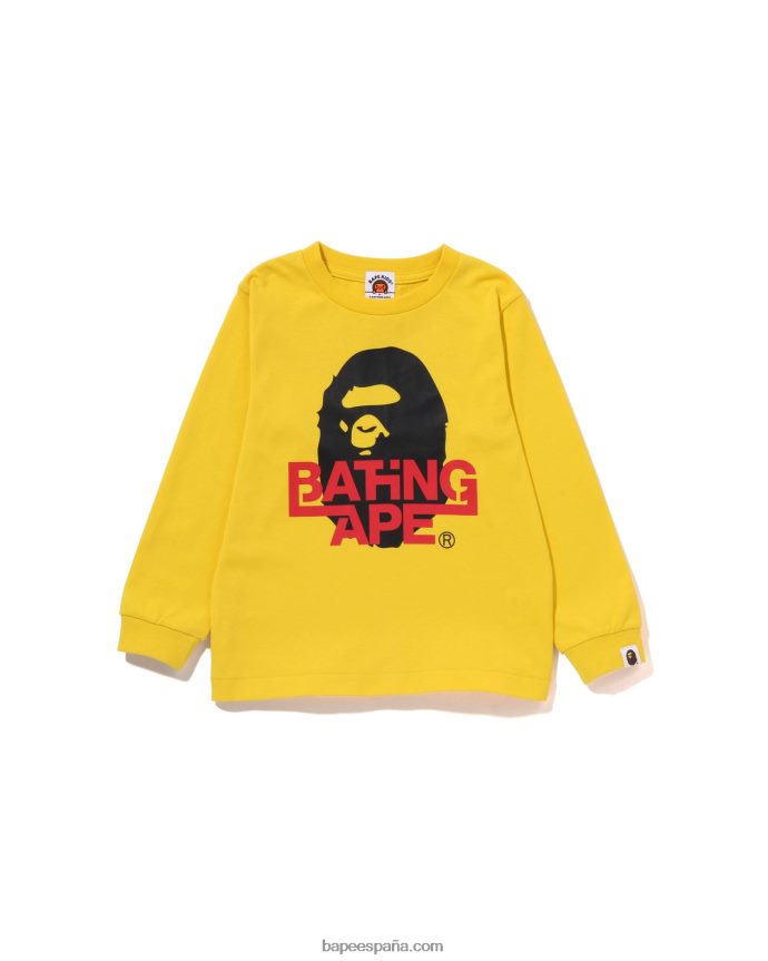 niños A Bathing Ape camiseta de cabeza 288PLL1512 amarillo