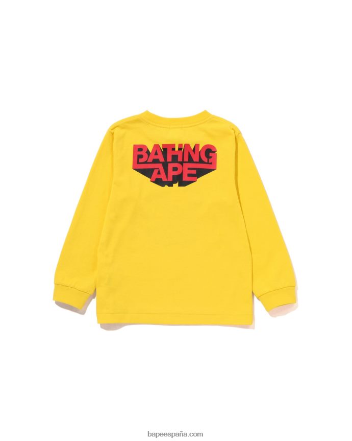 niños A Bathing Ape camiseta de cabeza 288PLL1512 amarillo