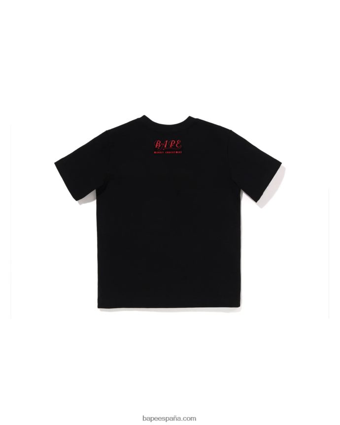 niños A Bathing Ape camiseta de cabeza de navidad 288PLL1357 negro