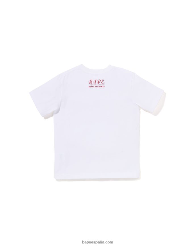 niños A Bathing Ape camiseta de cabeza de navidad 288PLL1358 blanco