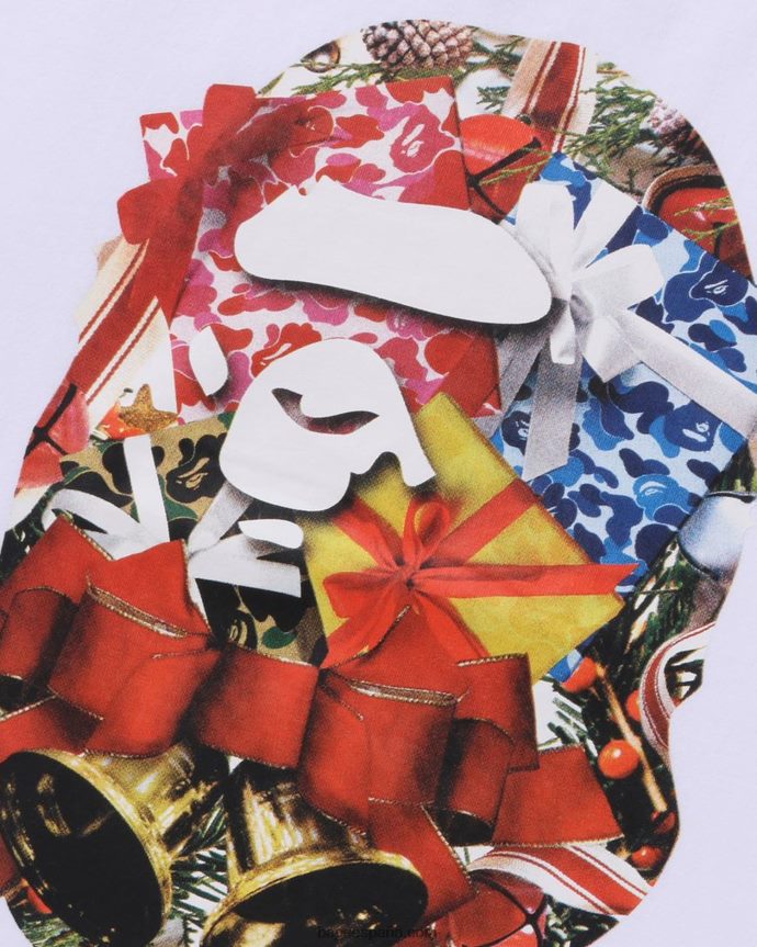 niños A Bathing Ape camiseta de cabeza de navidad 288PLL1358 blanco