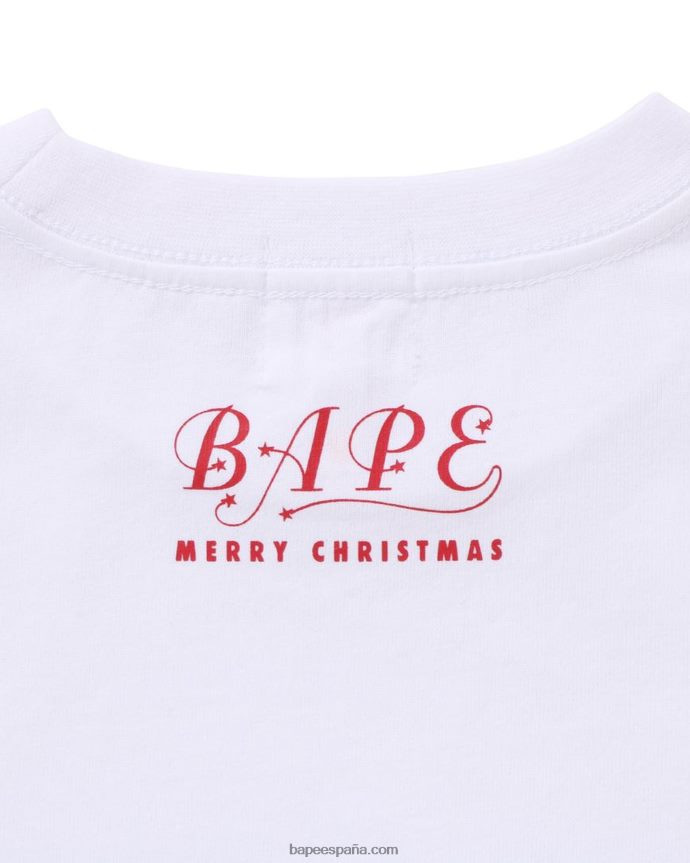 niños A Bathing Ape camiseta de cabeza de navidad 288PLL1358 blanco