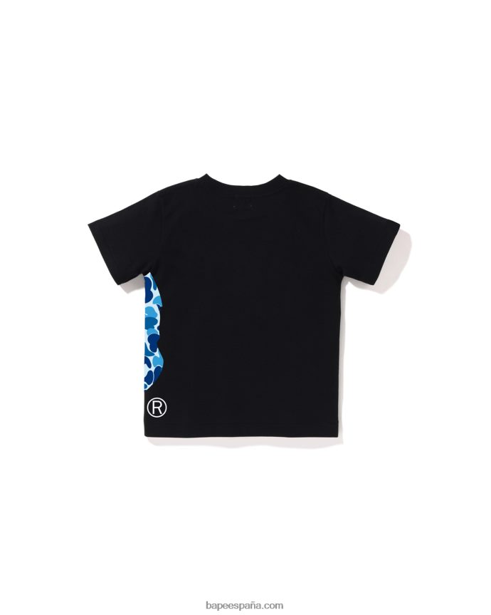 niños A Bathing Ape camiseta de cabeza grande con lado camuflado abc 288PLL1289 negro