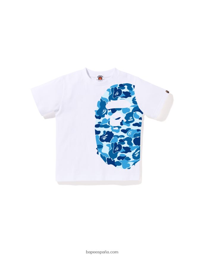niños A Bathing Ape camiseta de cabeza grande con lado camuflado abc 288PLL1292 blanco