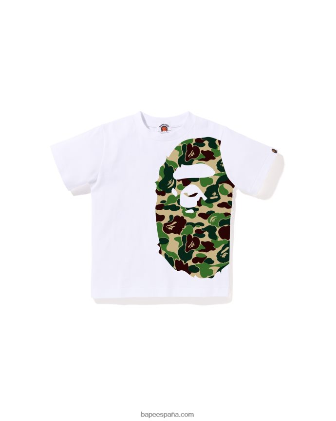 niños A Bathing Ape camiseta de cabeza grande con lado camuflado abc 288PLL1293 blanco