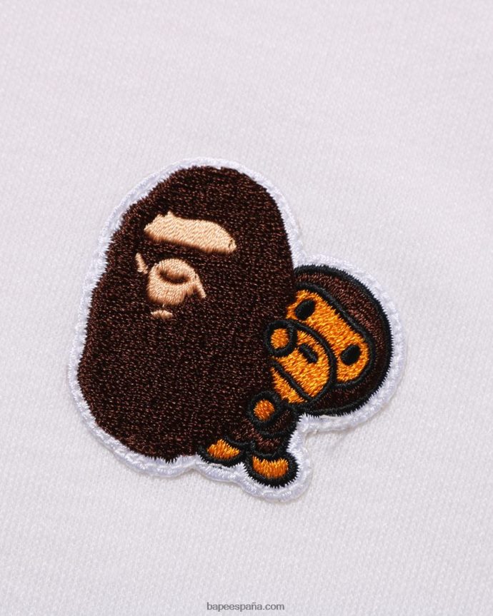 niños A Bathing Ape camiseta de cuello alto de un punto de head & milo 288PLL1494 blanco