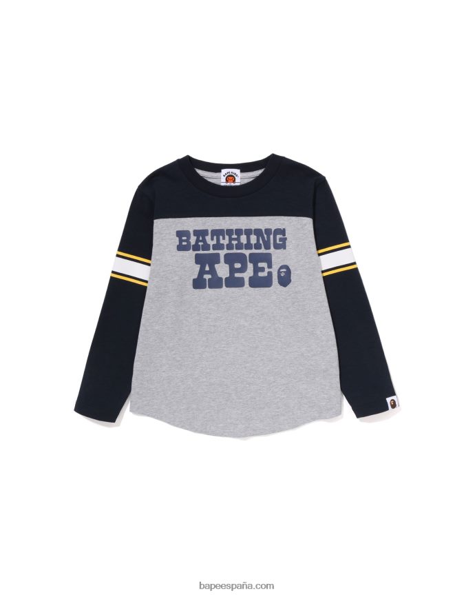 niños A Bathing Ape camiseta de fútbol 288PLL1513 gris