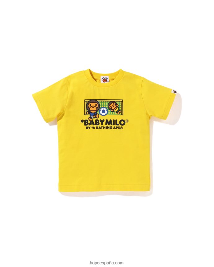 niños A Bathing Ape camiseta de fútbol bebé milo 288PLL1559 amarillo