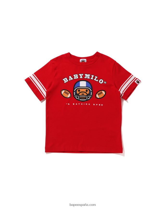 niños A Bathing Ape camiseta de fútbol bebé milo 288PLL1583 rojo brillante