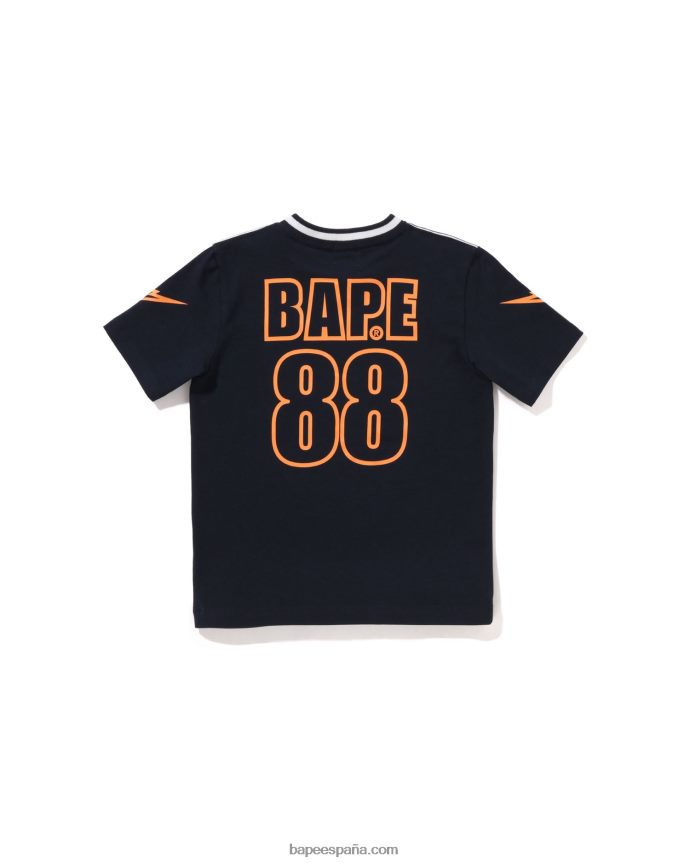 niños A Bathing Ape camiseta de fútbol cara de luna 288PLL1574 Azul marino
