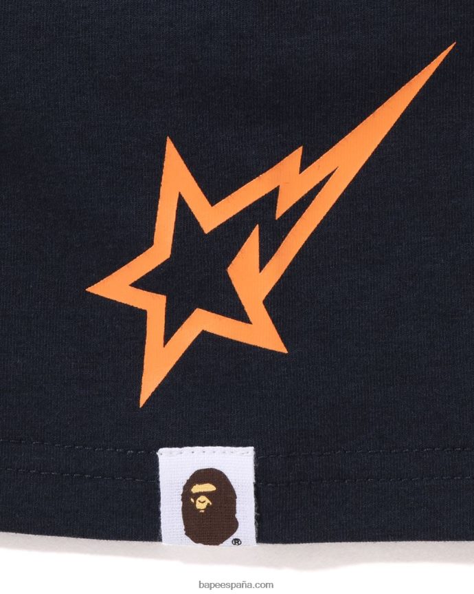 niños A Bathing Ape camiseta de fútbol cara de luna 288PLL1574 Azul marino