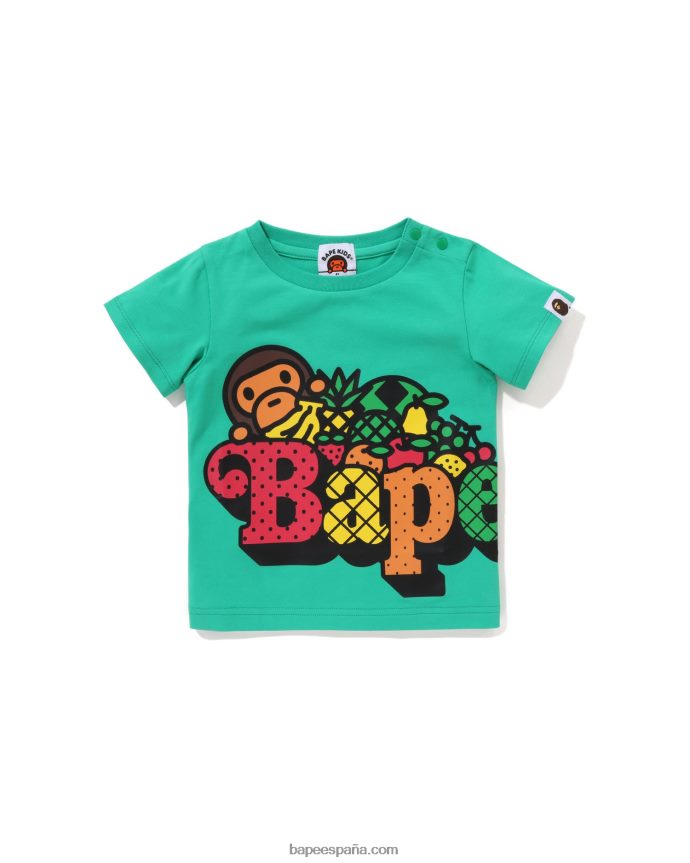 niños A Bathing Ape camiseta de frutas baby milo 288PLL1323 verde claro