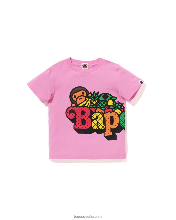 niños A Bathing Ape camiseta de frutas baby milo 288PLL1339 rosa