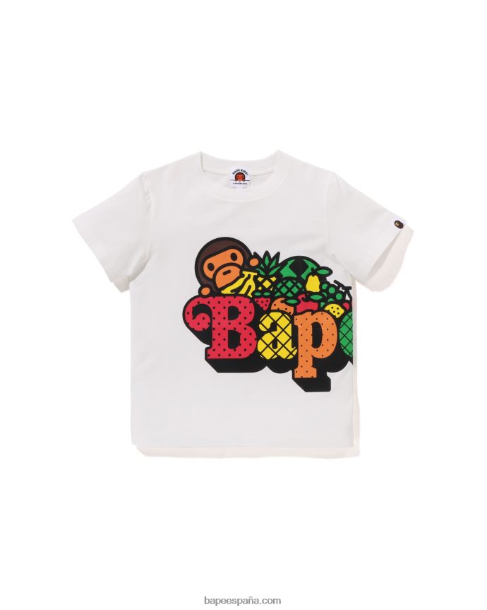 niños A Bathing Ape camiseta de frutas baby milo 288PLL1340 blanco