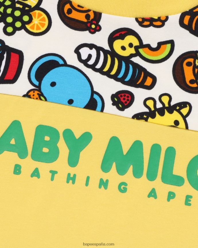 niños A Bathing Ape camiseta de frutas mixtas baby milo 288PLL1423 amarillo