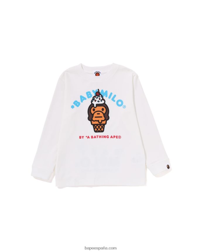 niños A Bathing Ape camiseta de helado baby milo 288PLL1409 blanco