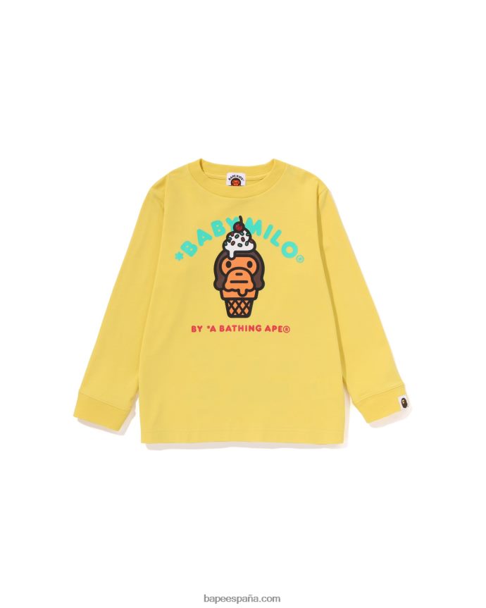 niños A Bathing Ape camiseta de helado baby milo 288PLL1410 amarillo