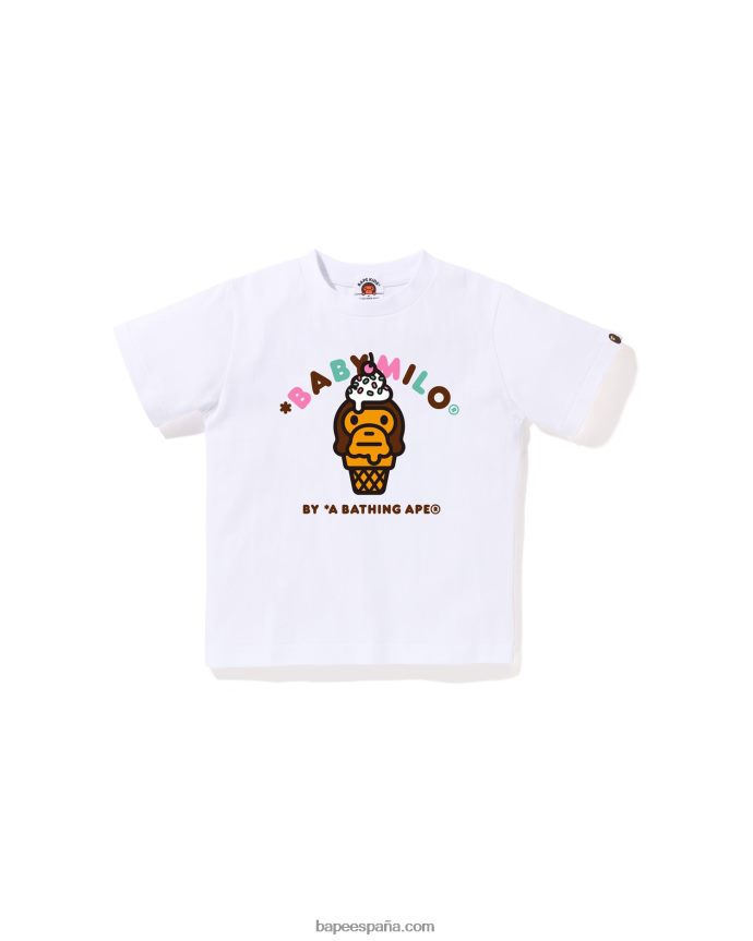niños A Bathing Ape camiseta de helado baby milo 288PLL1412 blanco
