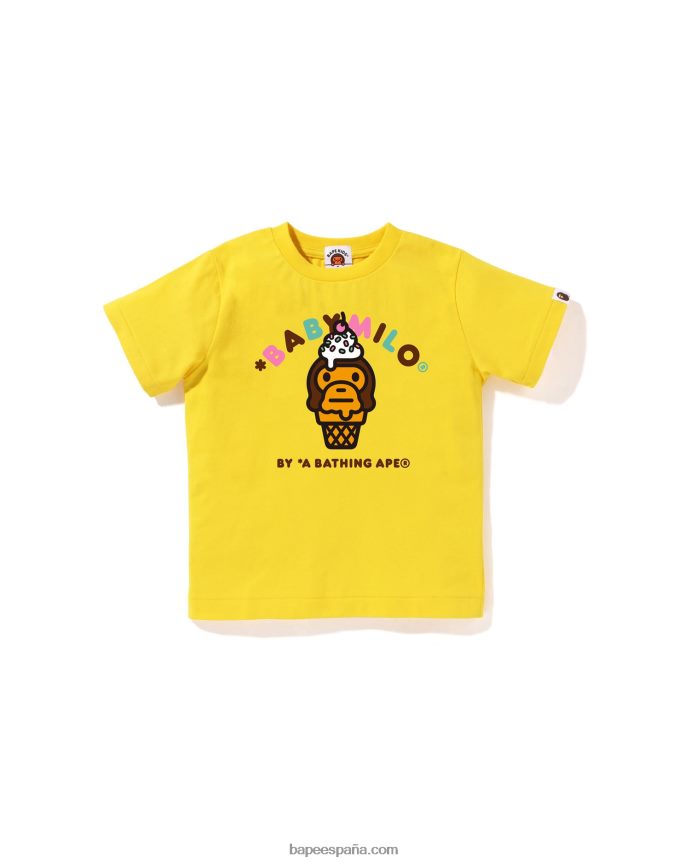 niños A Bathing Ape camiseta de helado baby milo 288PLL1413 amarillo