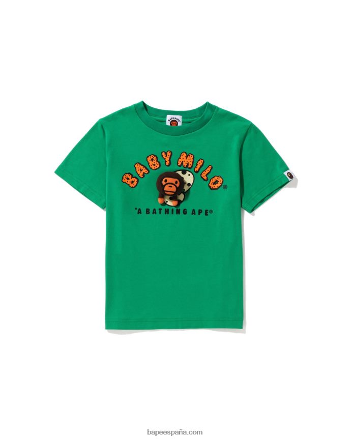 niños A Bathing Ape muñeco de peluche milo bebé con camiseta de huevo 288PLL1587 Esmeralda