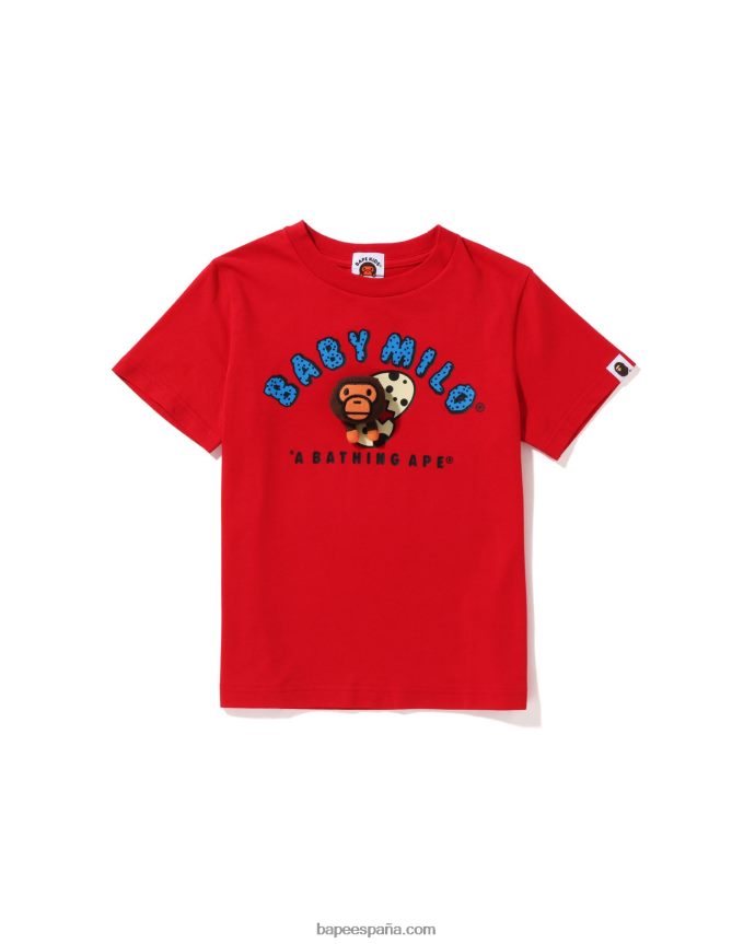 niños A Bathing Ape muñeco de peluche milo bebé con camiseta de huevo 288PLL1588 rojo brillante