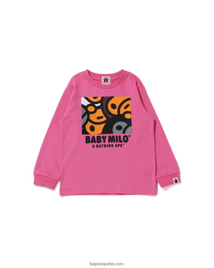 niños A Bathing Ape toda la camiseta de la mezcla del bebé milo 288PLL1516 rosa carmín