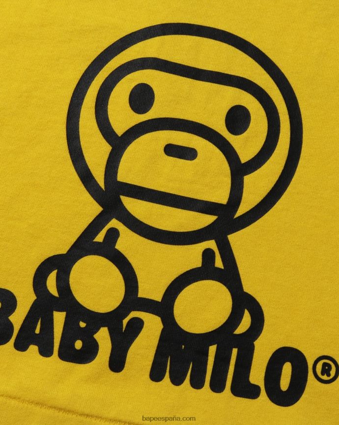niños A Bathing Ape toda la camiseta de la mezcla del bebé milo 288PLL1517 amarillo empañado