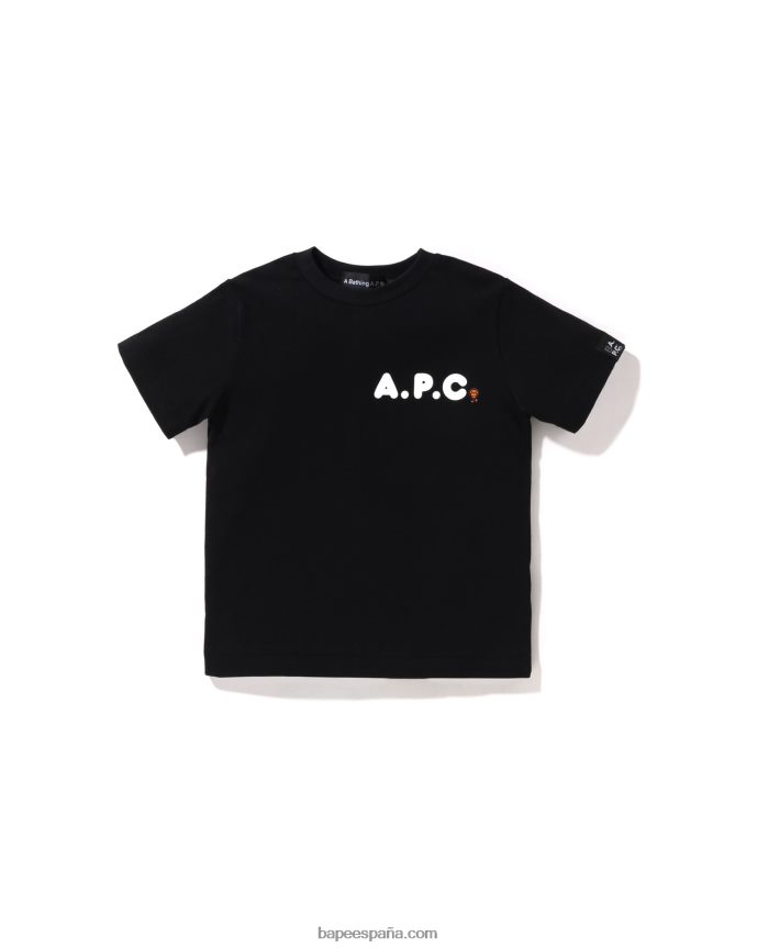 niños A Bathing Ape x a.p.c. milo en camiseta apc 288PLL1572 negro