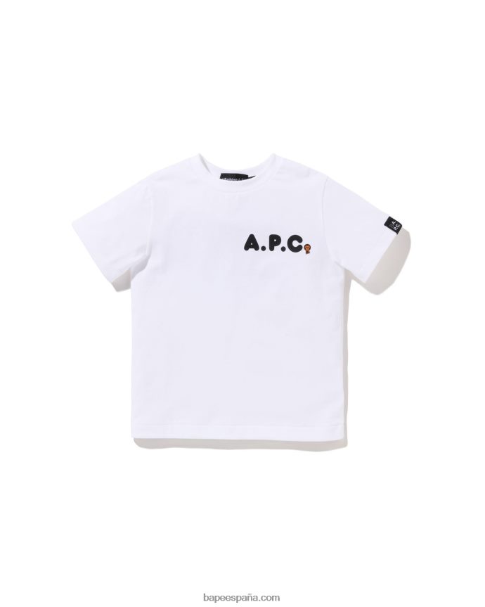 niños A Bathing Ape x a.p.c. milo en camiseta apc 288PLL1573 blanco