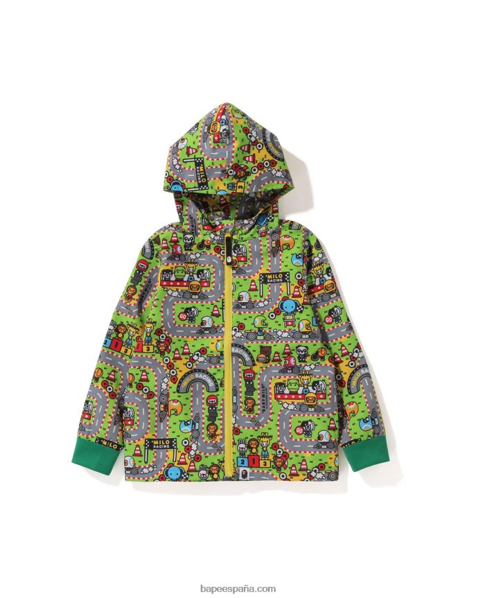 niños A Bathing Ape chamarra con capucha de carreras baby milo 288PLL1723 caso