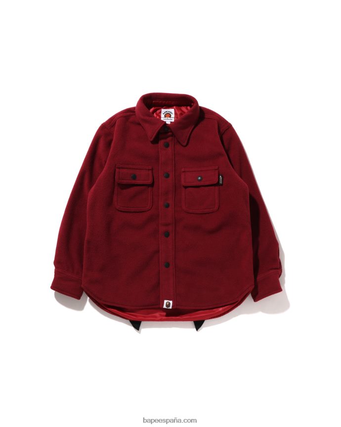 niños A Bathing Ape chamarra con parche de tiburón 288PLL1641 rojo brillante