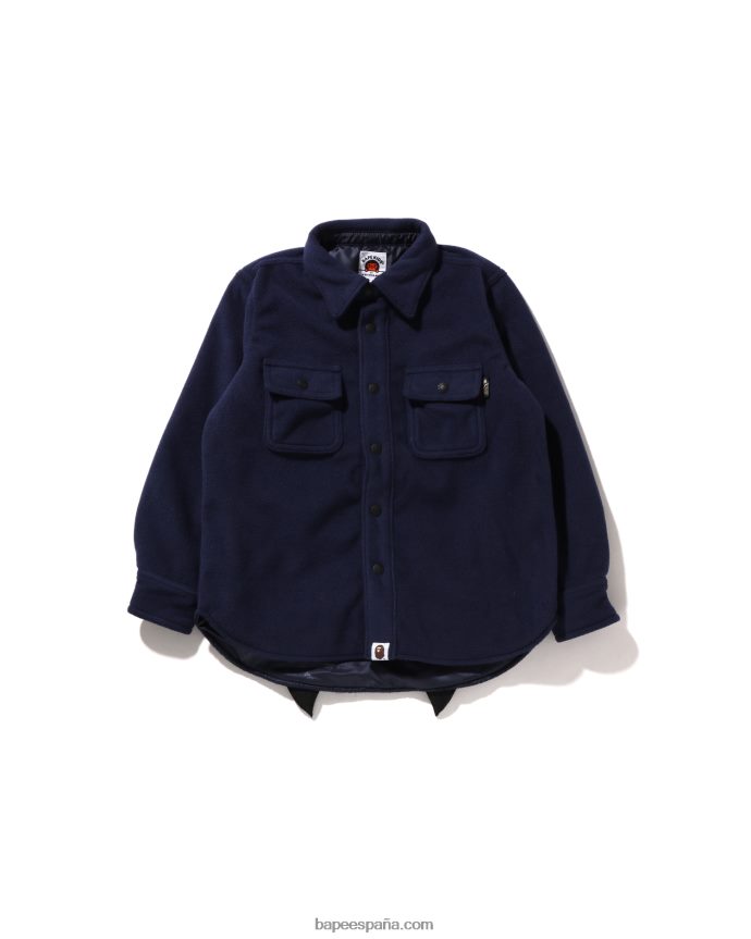 niños A Bathing Ape chamarra con parche de tiburón 288PLL1642 azul