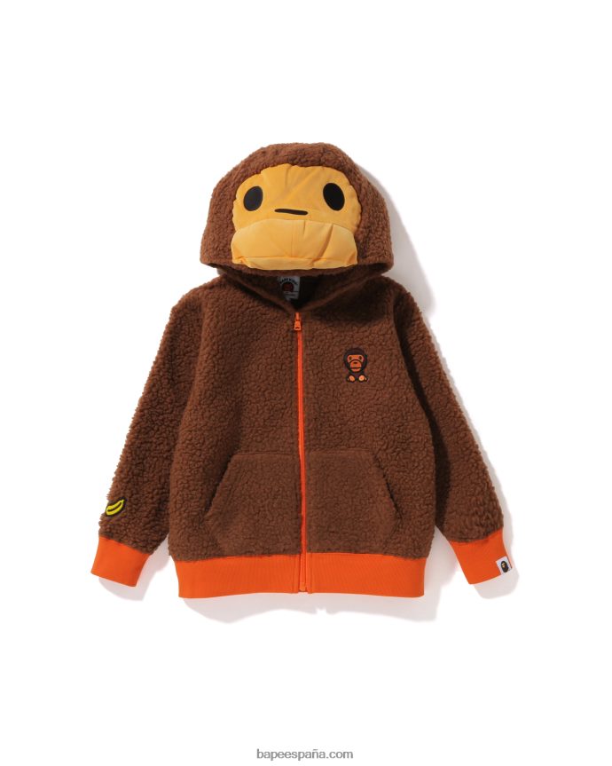 niños A Bathing Ape chamarra de felpa baby milo boa 288PLL1778 marrón