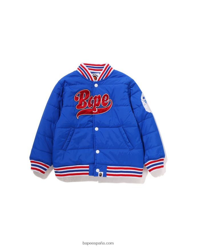 niños A Bathing Ape chaqueta acolchada con parche 288PLL1547 azul