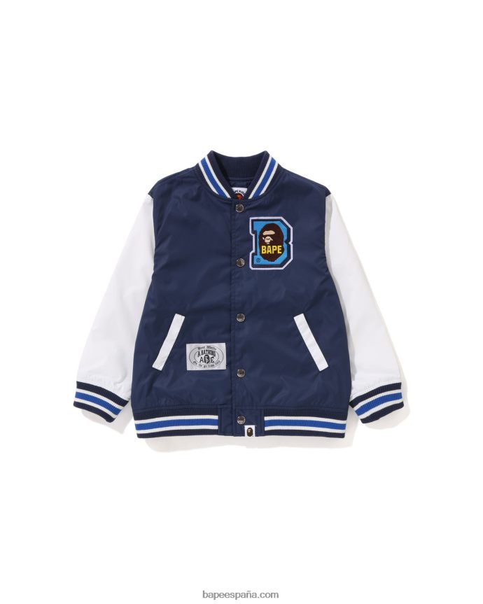 niños A Bathing Ape chaqueta universitaria con parche de head b 288PLL1447 Azul marino