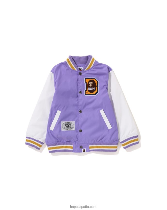 niños A Bathing Ape chaqueta universitaria con parche de head b 288PLL1448 púrpura