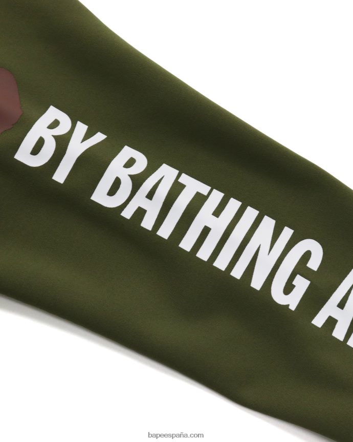 niños A Bathing Ape parte superior del jersey 288PLL1789 ejercito verde