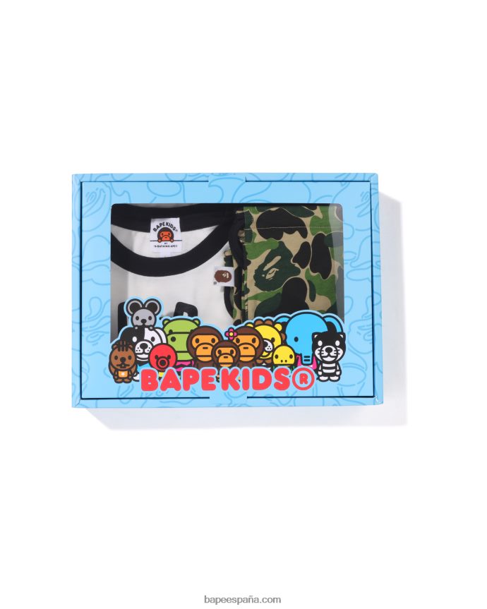 niños A Bathing Ape abc camo baby milo set de regalo 288PLL1296 ejercito verde