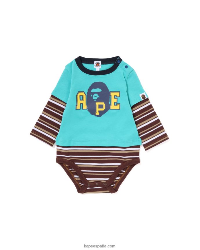 niños A Bathing Ape body a capas con cabeza de aro 288PLL1368 verde claro