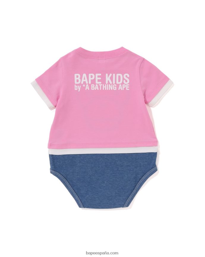 niños A Bathing Ape body a capas con cara de milo 288PLL1702 rosa