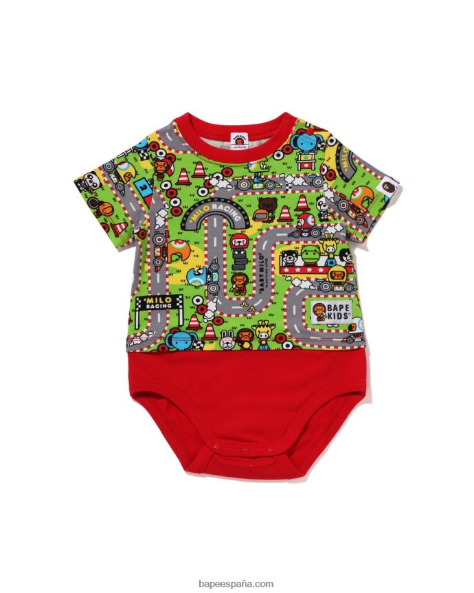 niños A Bathing Ape body bebe milo racing 288PLL1612 rojo brillante