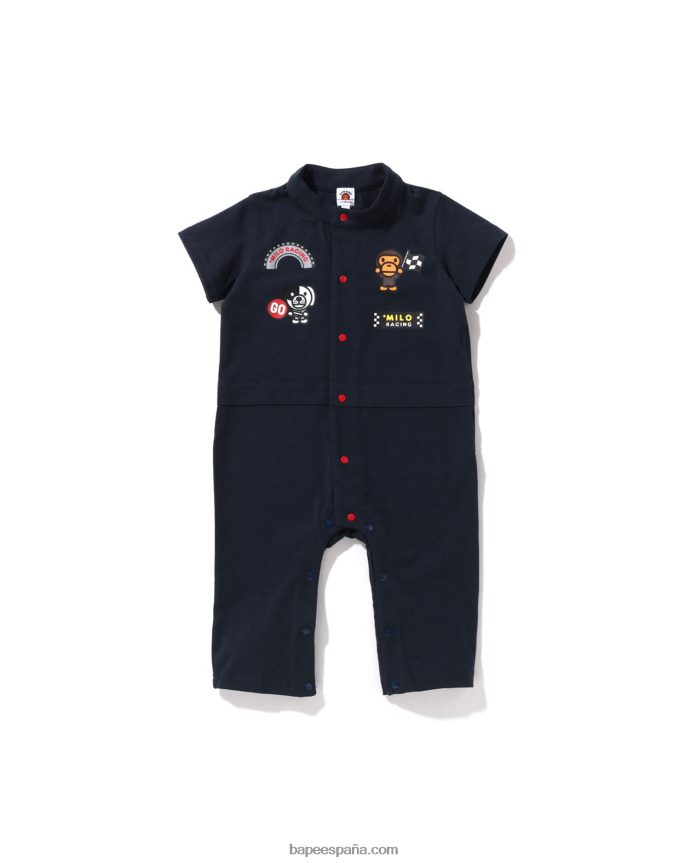 niños A Bathing Ape mameluco de carreras de bebé milo 288PLL1733 Azul marino