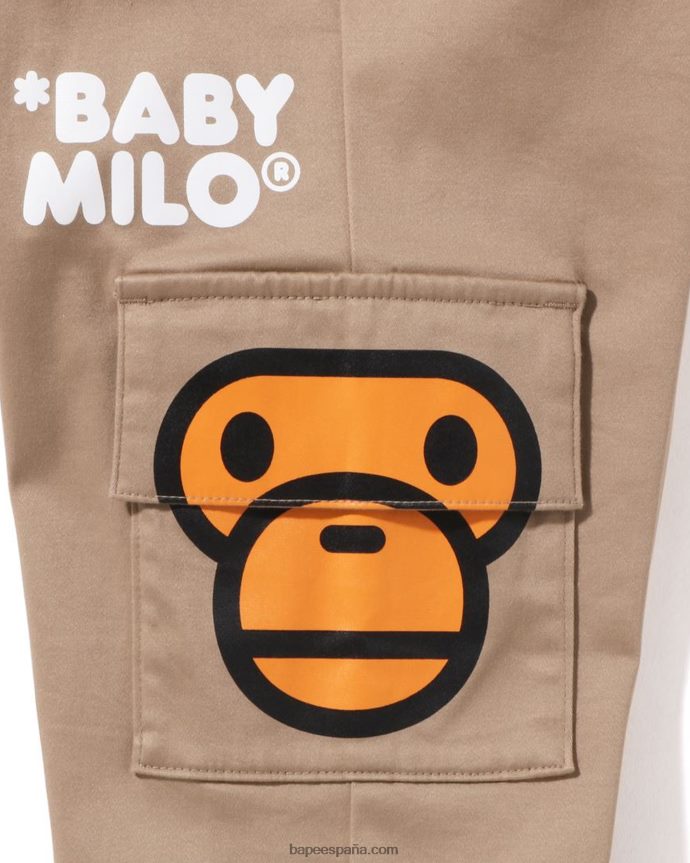 niños A Bathing Ape Pantalones baby milo con bolsillos laterales 288PLL1598 beige