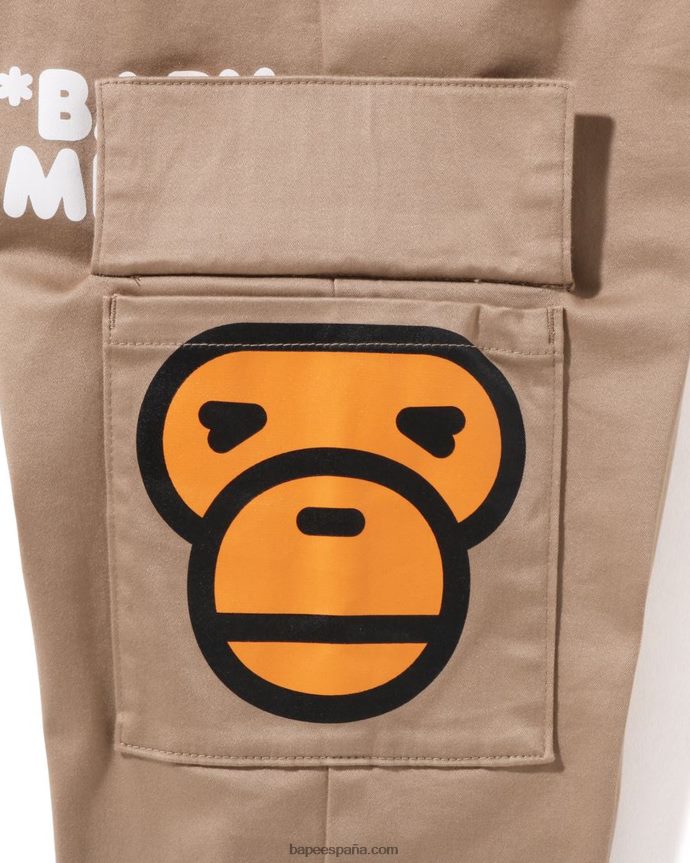 niños A Bathing Ape Pantalones baby milo con bolsillos laterales 288PLL1598 beige