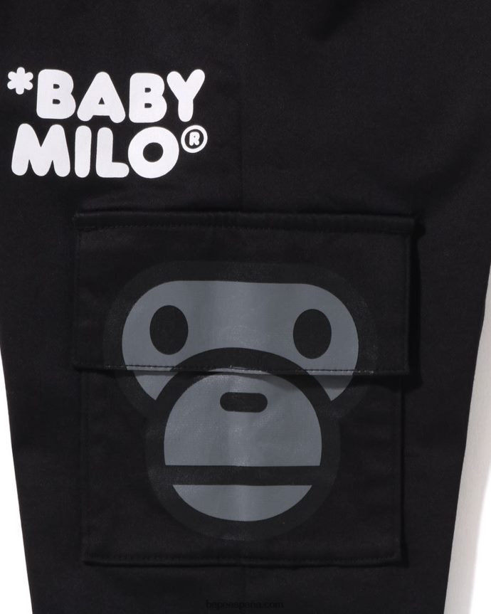 niños A Bathing Ape Pantalones baby milo con bolsillos laterales 288PLL1599 negro