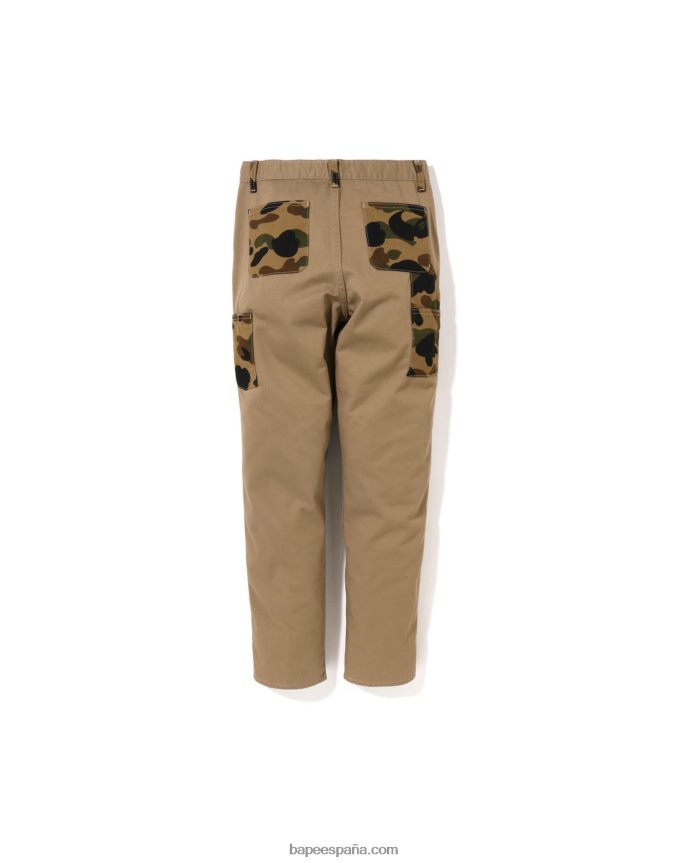 niños A Bathing Ape Pantalones de pintor 1st camo jr 288PLL1497 beige