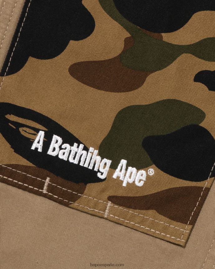 niños A Bathing Ape Pantalones de pintor 1st camo jr 288PLL1497 beige
