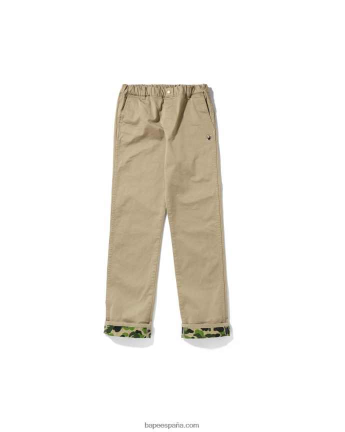 niños A Bathing Ape abc pantalones de camuflaje con puños jr 288PLL1682 beige