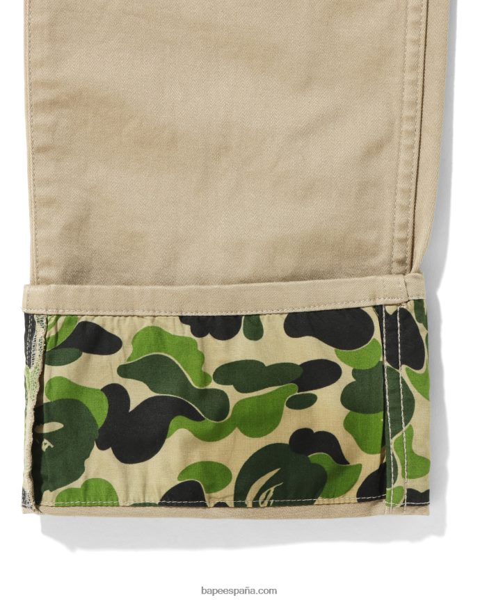 niños A Bathing Ape abc pantalones de camuflaje con puños jr 288PLL1682 beige